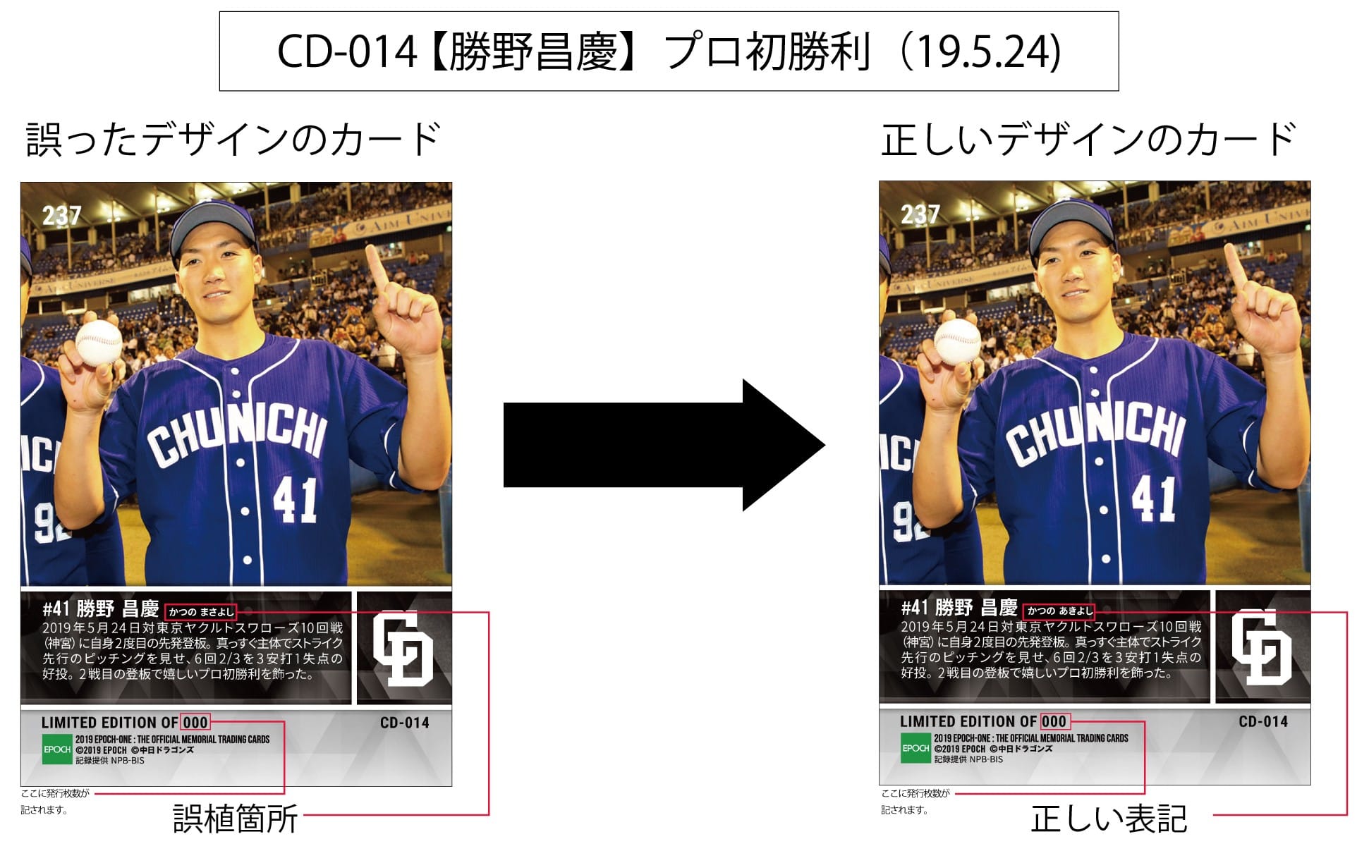 カード表記の誤りに関するお詫びとお知らせ