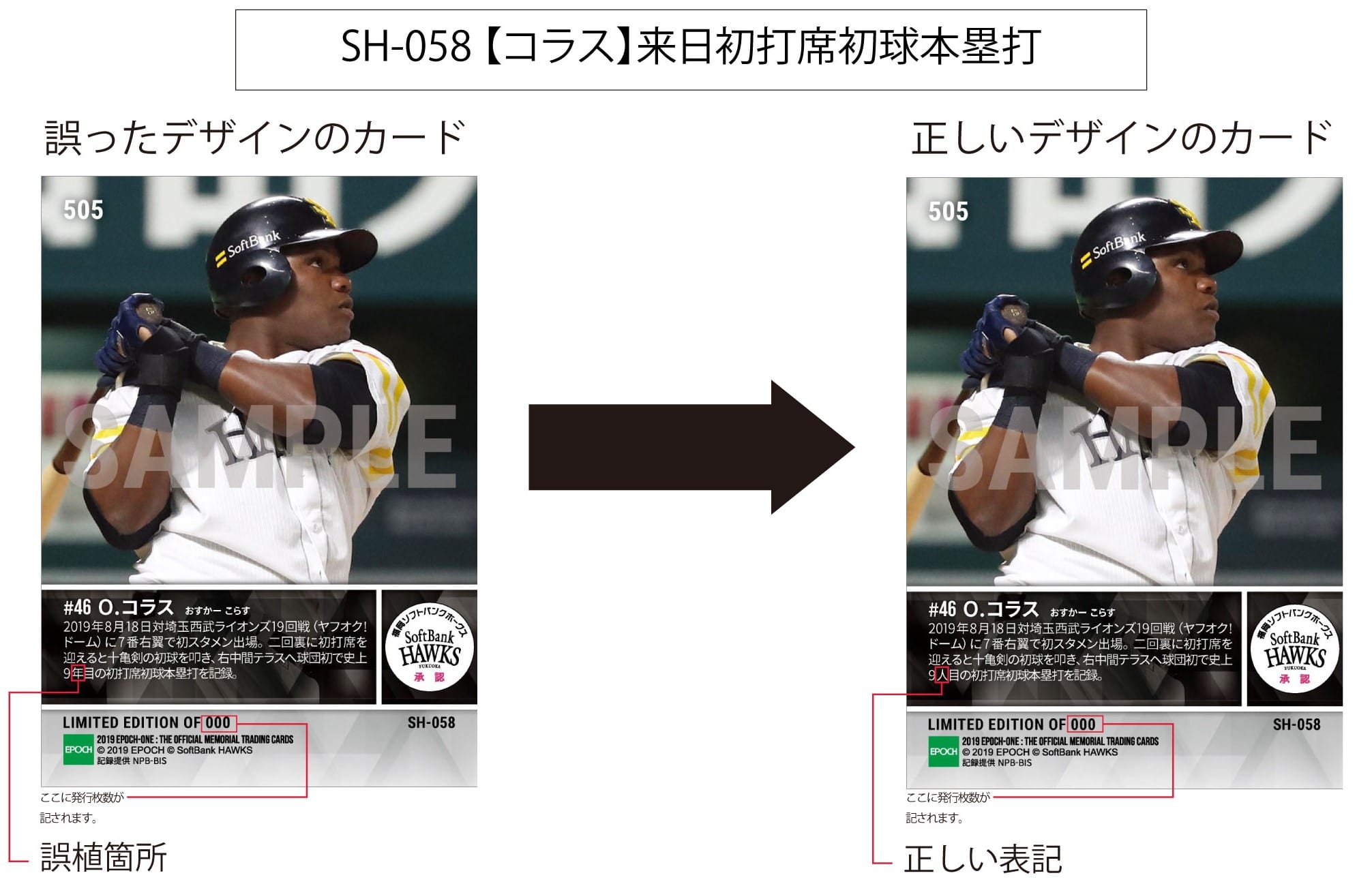 カード表記の誤りに関するお詫びとお知らせ