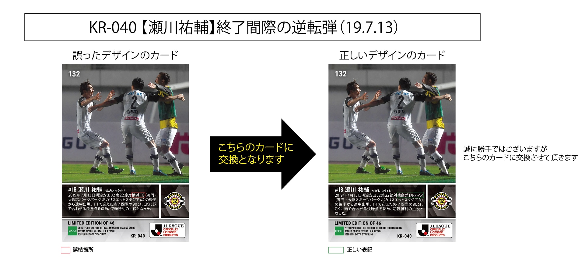 カード表記の誤りに関するお詫びとお知らせ